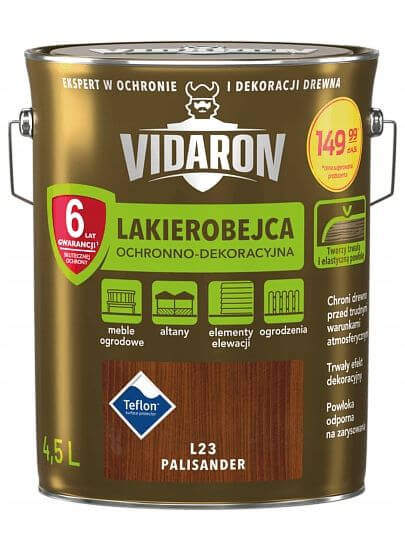 Lakierobejca do drewna VIDARON palisander L23 połysk 4,5l