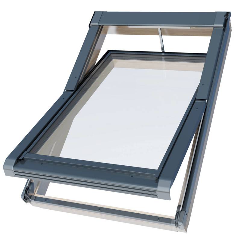 Okno dachowe OKPOL ISC2 I22 drewniane 3-szybowe elektryczne 78x160