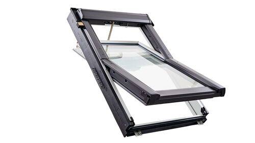 Okno dachowe ROTO Q43P Premium Tronic 114x140 3-szybowe drewniane solarne